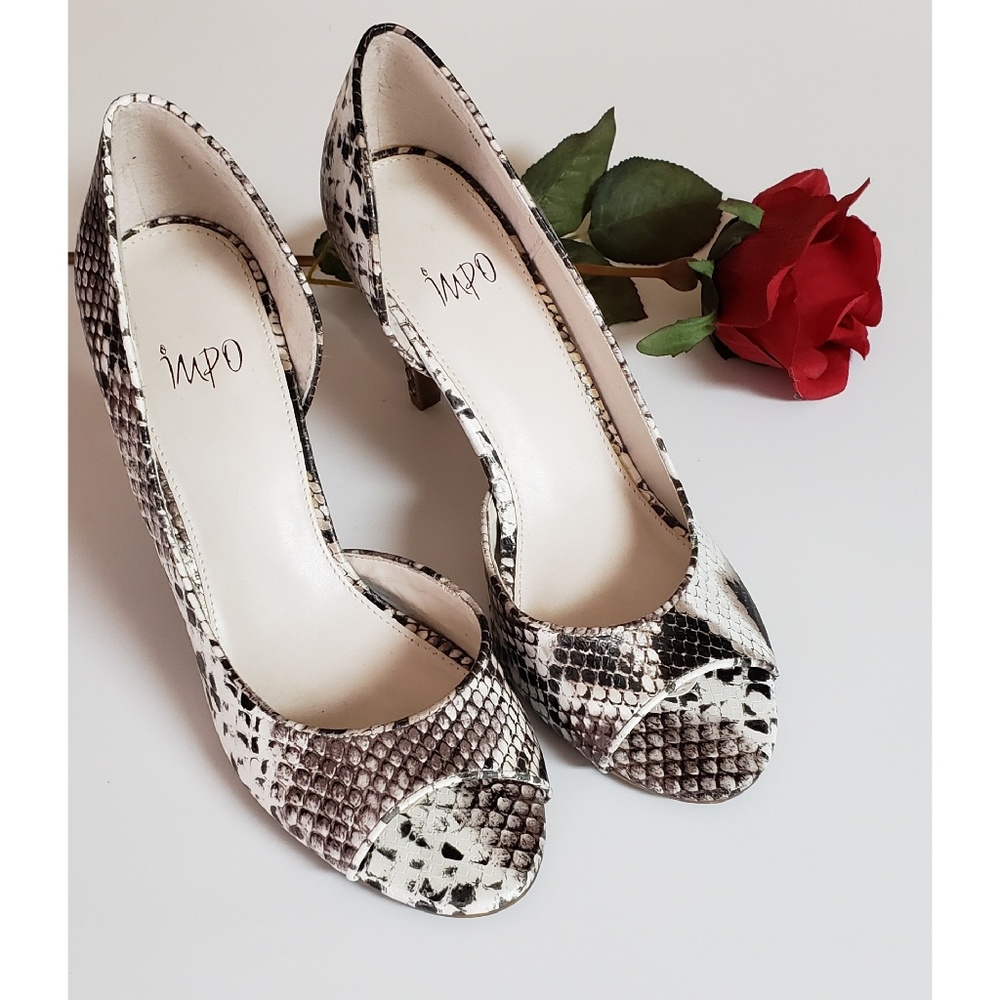 Impo Snake Skin Peep Toe